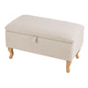 Fabric Storage Stool Ottoman Living Room Footstool With Square/Queen Anne Legs