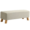Linen Fabric Padded Stool Bench Footstool Pouffe Living Room Bedroom Footrest