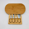 Bamboo Cheese Cutting Board Set Wooden w/4 Knives Charcuterie Meat Serving Tray