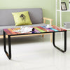 Black Rainbow Coffee Table Tempered Glass Top Side Table Modern Glossy Room NEW