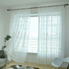 2.5x1m Polyester Embroidery Printing Curtain Home Window Decor(White)