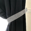 1 Pair Crystal Rhinestone Diamond Curtain Tie Hold Backs Rope Metal Hooks Silver