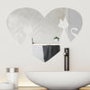 Walplus Heart Shape Cats Mirror Wall Sticker Art Decal Home Decorations