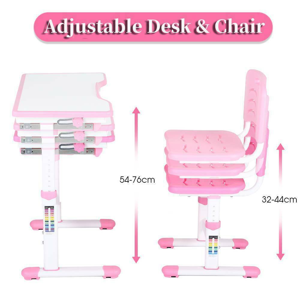 Ergonomic Kids Study Desk and Chair Set Childrens Study Room Height ...