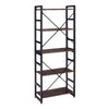 5 Tier Rustic Industrial Bookcase Vintage Storage Display Shelf Rack Bookshelf