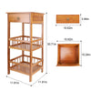 Vintage Bedside Cabinet Table Nightstand Shelves Bedroom Furniture with 1 Drawer