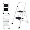 Folding 2 Step Ladder Non Slip Tread Safety Steel Small Stool Ladders Kitchen