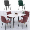 4x Ergonomic Dining Chairs Velvet Padded Seat Black Metal Legs Kitchen Furniture