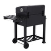 Outdoor Charcoal Grill BBQ Trolley Mobile Barbecue Cooker Smoker w/ Shelf Wheels