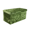 Bedroom 2 Seater Folding Storage Ottoman Seat Toy Storage Box Crushed Velvet UK