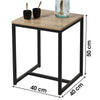 Oak Wooden Square Modern Sofa Side Lounge Coffee Table Nightstand Metal Legs