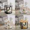2 Tiers Coffee Table Sofa Side End Modern Tea Desk Storage Shelf for Living Room