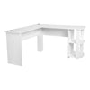 Wooden Corner Computer Desk Home Office L-Shaped Study Gaming Table With Shelves
