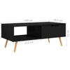 Black Scandinavian Coffee Table Modern Side End Shelf Storage Open Drawer Unit