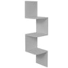 Corner Book Shelf Wall Unit Storage Grey 3 Tier Floating Display Stand Bookcase