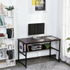 Two-Tier Writing Work Desk Metal Frame Smooth Shelves w/ Storage Shelf