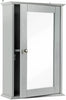 Bathroom Wall Cabinet Single Mirror Door Cupboard Grey Wood
