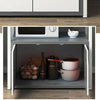 Black Walnut Storage Shelf 5 Open Shelve & 1 Cupboard For Maximize Storage Space