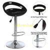 2* Black Bar Stools Curved Glossy ABS Seat Gas Lift Swivel Chrome Leg Pub Club