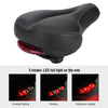 Wide Soft Mountain Saddle with LED Rear Tail Light Bike Comfort Seat