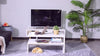 2 Tier Coffee Table End/Side Table Modern Design w/Open Shelf Living Room White