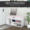 HOMCOM Wooden Shoes Cabinet Bench Hidden Storage Padded Seat Organiser