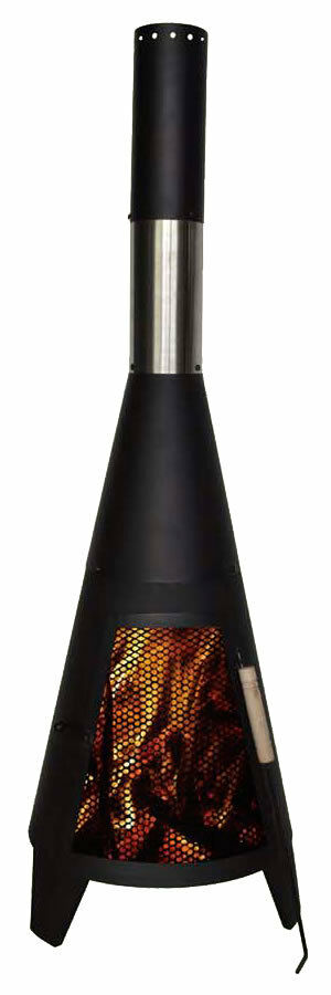 Garden Chimenea Steel Chimnea Chiminea Patio Heater BBQ Chimney Fire Pit Black