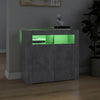 Sideboard Console Table Cabinet Cupboard RGB LED Lights Shelves Concrete Grey