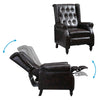 Wingback Recliner Armchair PU Leather Button Tufted Fireside Sofa Chair Home BN