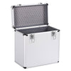 12" Vinyl Record Storage Box Case Flight DJ Stackable Case Silver Holds UK
