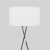 MiniSun Floor Lamp - Modern Chrome Tripod Light Fabric Drum Lampshade LED Bulb