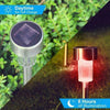 10/24x STAINLESS STEEL SOLAR LED GARDEN LIGHT COLOUR CHANGING/WHITE OUTDOOR POST