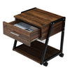 Industrial Bedside Table Vintage Nightstand Storage 1 Drawer Cabinet Lamp Unit