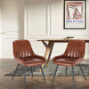 2x Dining Chairs Living Room Chairs with leather +metal Backrest Counter Chairs