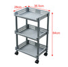 3 Tier Plastic Grey Kitchen Trolley Carts Trolley With Wheels Storage Shelf