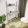 Corner Computer Desk Wood Ladder PC Laptop Writing Table with Shelf Storage Grey