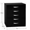 Drawer Chest 5 Drawers High Gloss Wood Storage Bedroom Furniture Black