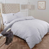 Seersucker Duvet Cover with Pillowcase Bedding Set Silver White Charcoal