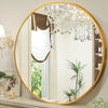 Round Wall Mounted Mirror Wall Decor Gold Bathroom Bedroom Glass Vanity Mirror