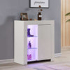Modern High Gloss White Sideboard Display Cabinet Storage Cupboard RGB LED Light