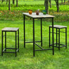 Garden Industrial Bar Set High Table 2 Stools Pub Dining Outdoor Furniture Set