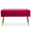 VELVET STORAGE OTTOMAN BENCH FOOTREST CHEST BEDROOM LIVINGROOM STOOL