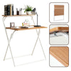 2-Tire Folding Computer Desk Laptop PC Desk Study Workstation Office Table Oak