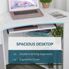 L-Shaped Corner Computer Desk w/ 2 Shelves Wide Worktop Keyboard Tray White