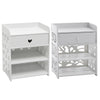 White Bedside Table Bedroom Cabinet Nightstand With 1 Drawer & 2 Shelf Furniture