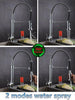 Swivel Spout Kitchen Sink Mixer Taps with Pull Out Bidet Spray Tap Chrome Brass