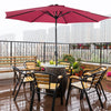 3M Outdoor Garden Parasol Patio Beach Sun Shade Round Umbrella Canopy Crank Tilt