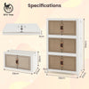 3 Pack Stackable Storage Cabinet Mobile Folding Storage Box w/Doors Lids 59 Gal