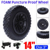 14" Universal PU Puncture Proof Solid Industrial Wheelbarrow Tyre Wheel 3.5-8 UK