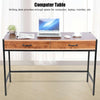 Wood PC Computer Office Desk Wooden Metal Table Home Study Workstation 2 Drawers